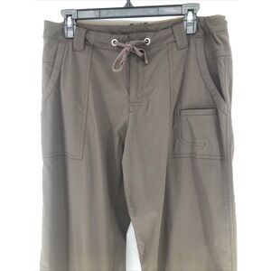 Lucy Womens Athletic Pants Medium Tall Khaki Green  Stretch Hiking 34 Inseam